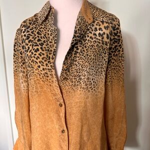 Leopard Print Button-Up Shirt